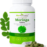 Attar Ayurveda Moringa Tablets 120 Tablets, 500 mg each | Drumstick Leaf Tablets | Pure and Natural, Highly Nutritious