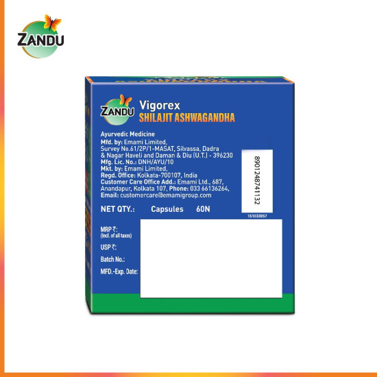 Zandu Vigorex Shilajit Ashwagandha Capsule