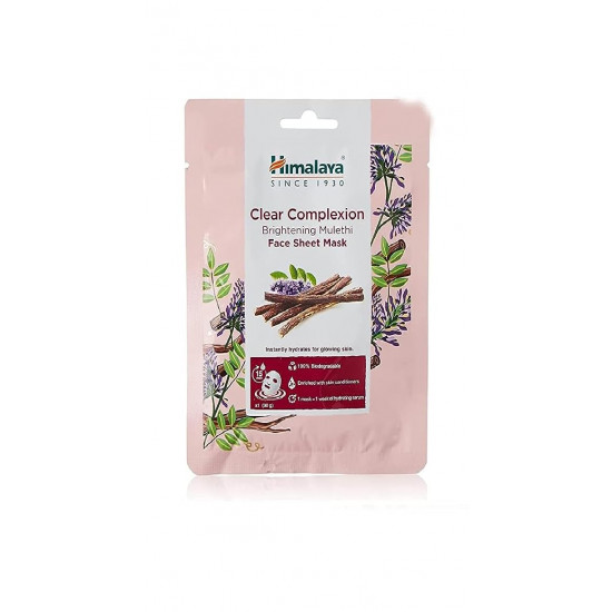 Himalaya Clear Complexion Brightening Mulethi Face Sheet Mask 30g (Unique)