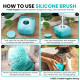 Foodie Puppies Dog Bath Brush Body Scrubber Shampoo Dispenser Tick Remover - (Silicone Dispenser Brush) for Shower Bathing and Shedding Soft Silicone Brushes for Pet Puppy Dogs Cat Rabbit Horse