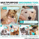 Foodie Puppies Dog Bath Brush Body Scrubber Shampoo Dispenser Tick Remover - (Silicone Dispenser Brush) for Shower Bathing and Shedding Soft Silicone Brushes for Pet Puppy Dogs Cat Rabbit Horse