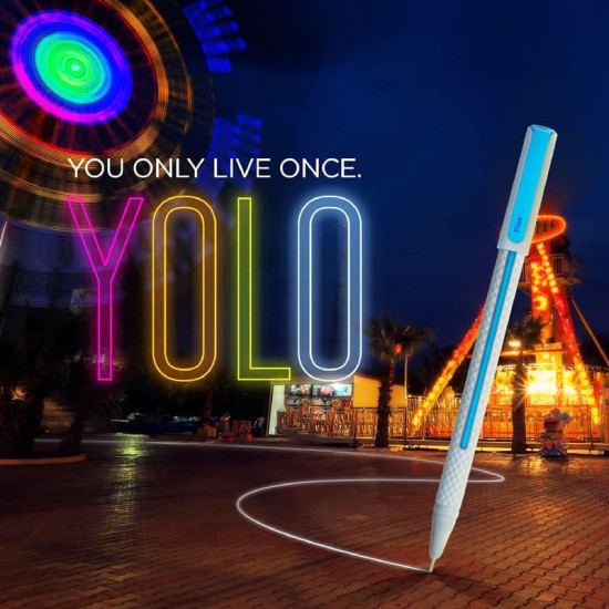 FLAIR Yolo Trendz Ball Pen Pack | Low-Viscosity Ink For Smudge Free Writing | Sleek & Matt Finish Textured Body | Light Weight Pocketable Pen | Multicolor Ink, Set of 10 Shades FLAIR Yolo Trendz Ball Pen Pack | Low-Viscosity Ink For Smudge Free Writing | Sleek & Matt Finish Textured Body | Light Weight Pocketable Pen | Multicolor Ink, Set of 10 Shades