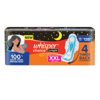 Whisper Ultra Overnight Sanitary Pad For Women With Wings - Xxl Plus, 16 Pads