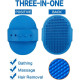 5 Pcs Self Cleaning Slicker Shedding Brush Pet Bath Massage Brush With Soap & Shampoo Dispenser Soft Silicone Bristle Finger Toothbrush & Stainless Steel Comb For Long Short Haired Dogs Cats Shower Bathing
