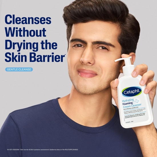 Cetaphil Hydrating foaming Face Wash, Cream to Foam Cleanser 236ml | Niacinamide, Pro-Vitamin B5 & and Aloe for Gentle Cleansing