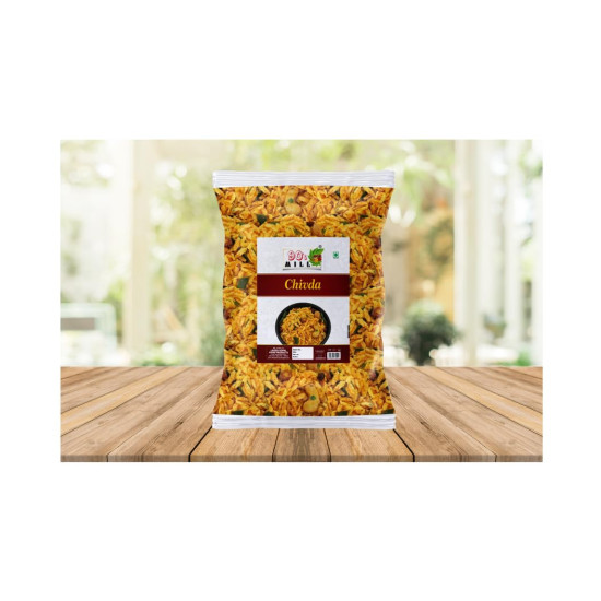 90's MILL Authentic Marathi Organic Chivda Namkeen | Badam Kaju Kishmish Peanut Chiwda | Chevda | Organic Namkeen | Healthy Indian Snacks | Crispy & Fresh Snack | No Preservatives-250 * 1Pack