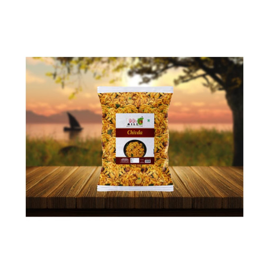 90's MILL Authentic Marathi Organic Chivda Namkeen | Badam Kaju Kishmish Peanut Chiwda | Chevda | Organic Namkeen | Healthy Indian Snacks | Crispy & Fresh Snack | No Preservatives-250 * 1Pack