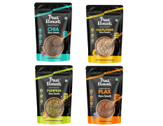 Edible Seeds Combo 700g by True Elements (Chia + Sunflower+ Pumpkin each 150g + Flax Seeds 250g) Pack of 4