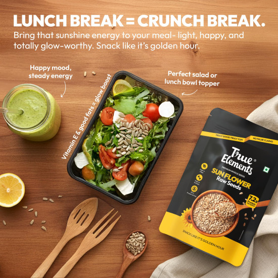 Edible Seeds Combo 700g by True Elements (Chia + Sunflower+ Pumpkin each 150g + Flax Seeds 250g) Pack of 4