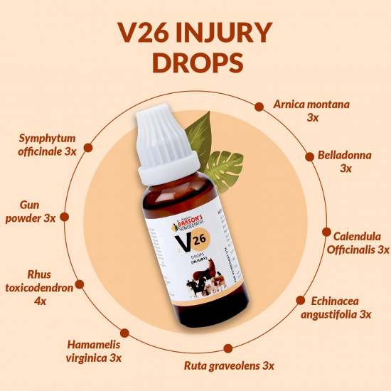Bakson Veterinary | V-26 Injury Drops | 30 ML