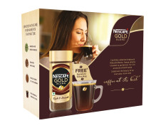 Nescafe Gold Blend Instant Coffee Powder 190 g, Limited Edition Pack with Free Signature Glass Coffee Mug, Rich Aroma & Smooth Taste, Arabica and Robusta Coffee Beans