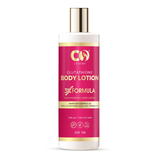 CO LUXURY L-Glutathione Body Lotion With Vitamin C & Kojic Acid | Reduces Dark Spots | Skin brightening Formula | All Skin Types | For Men & Women | 200 ML