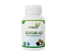 Nveda Testoblaze Testosterone Booster for Men | Muscle Growth, Strength, Energy & Stamina Supplement | Shilajit, Ashwagandha, Safed Musli & Tribulus | Men Vitality & Performance Support | 60 Veg Capsules