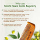 Nat Habit Kacchi Neem Wooden Bounce Comb Soaked In 13 Herbs, Neem & Sesame Oil - For Voluminous Hair, Gentle Detangling & Styling (Wide Tooth) Pack of 1