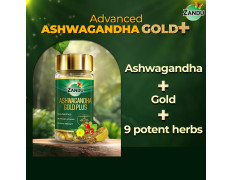 Zandu Ashwagandha Gold Plus Capsules | Upgrade your Ashwagandha with the goodness of Gold | Reduces Stress, Boosts Immunity & Stamina | 60 capsules I 11 Potent ingredients such as Gokshura, Safed Musali and more