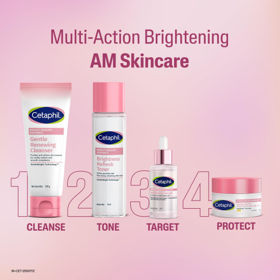 Cetaphil Bright Healthy Radiance Gentle Renewing Cleanser|100G|Gentlebright Technology With Vitamin E-Releasing Jojoba Beads|For All Skin Types|Fragrance Free,1 Count