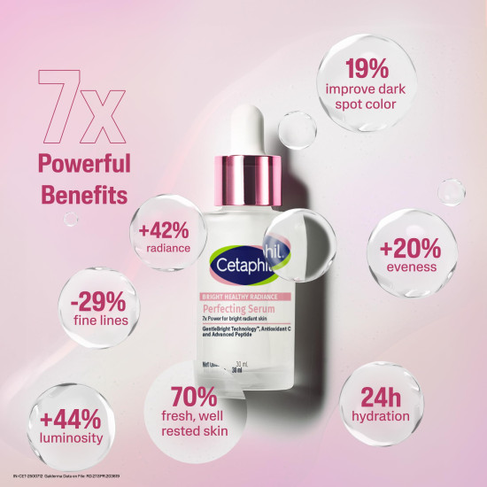 CETAPHIL Bright Healthy Radiance Brightening |Glow Serum | 30ml | GentleBright Technology™ with Antioxidant C and Advanced Peptide | Removes Dark Spots & Dullness