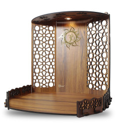 Chants® Bappa Beautiful Wooden Wooden Pooja Mandir for Home or Puja Temple Stand for Office and Shops with Led spot Light for Table top only