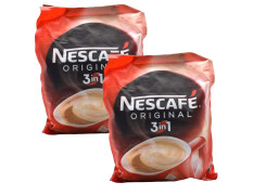 Nescafe 3 in 1 Original Soluble Ground Coffee Beverage, 30 Sachets Bag - Pack of 2 (Imported)