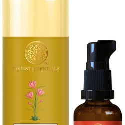 Forest Essentials SUN FLUID Tender Coconut Water with Turmeric & Basil Leaf SPF 50 | PA + +| 50 ml & Delicate Facial Cleanser Kashmiri Saffron & Neem| 130 ml Combo