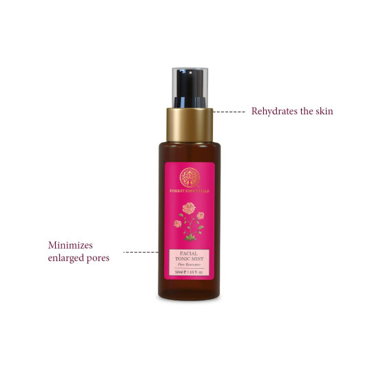 Forest Essentials Travel Size Facial Tonic Mist Pure Rosewater| 50 ml & Travel Size Delicate Facial Cleanser Mashobra Honey, Lemon & Rosewater| 50 ml Combo