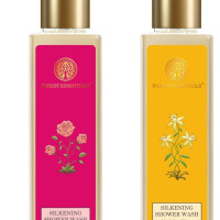 Forest Essentials Silkening Shower Wash Combo - Indian Rose Absolute & Mashobra Honey | 200 ml Each