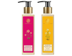 Forest Essentials Silkening Shower Wash Combo - Indian Rose Absolute & Mashobra Honey | 200 ml Each