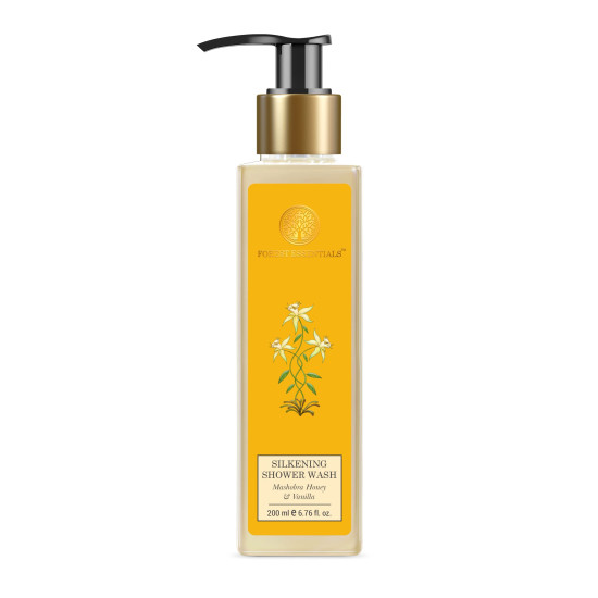 Forest Essentials Silkening Shower Wash Indian Rose Absolute| 200 ml & Silkening Shower Wash Mashobra Honey & Vanilla,200 ml Combo