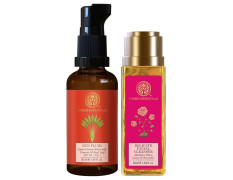 Forest Essentials SUN FLUID Tender Coconut Water with Turmeric & Basil Leaf SPF 50 | PA + +| 50 ml & Travel Size Delicate Facial Cleanser Mashobra Honey, Lemon & Rosewater| 50 ml Combo