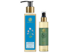 Forest Essentials Silkening Shower Wash Madurai Jasmine & Mogra| 200 ml & Facial Cleanser Sandalwood & Orange Peel | | 130 ml Combo