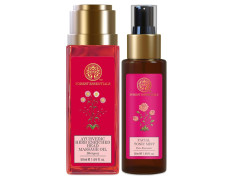 Forest Essentials Travel Size Facial Tonic Mist Pure Rosewater & Ayurvedic Herb Enriched Head Massage Oil Combo - Natural Skincare & Haircare