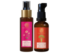 Forest Essentials SUN FLUID Tender Coconut Water with Turmeric & Basil Leaf SPF 50 | PA + +| 50 ml & Travel Size Facial Tonic Mist Pure Rosewater| 50 ml Combo