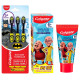 Colgate Kids Batman Manual Toothbrush (Pack of 3,Multicolor) & Colgate Kid's Motu Patlu Anticavity Bubble Fruit Flavour Toothpaste- 80g COMBO