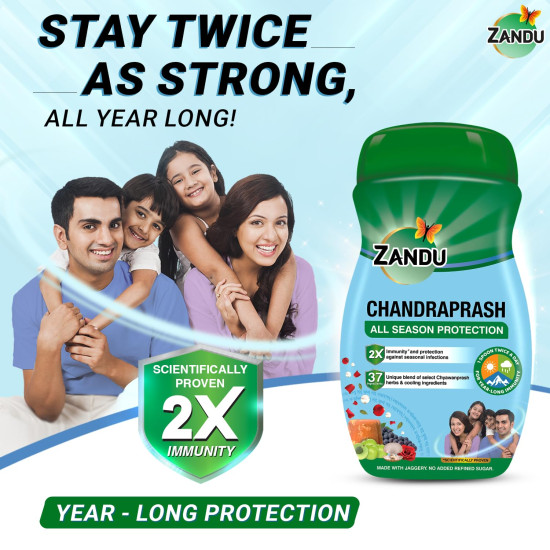 Zandu Chandraprash-450g|All Season Protection - Scientifically Proven to Boost 2X Immunity*|Blend of Chyawanprash Herbs & Heat Balancing Herbs- 37 Ayurvedic Ingredients|With Jaggery, No Refined Sugar