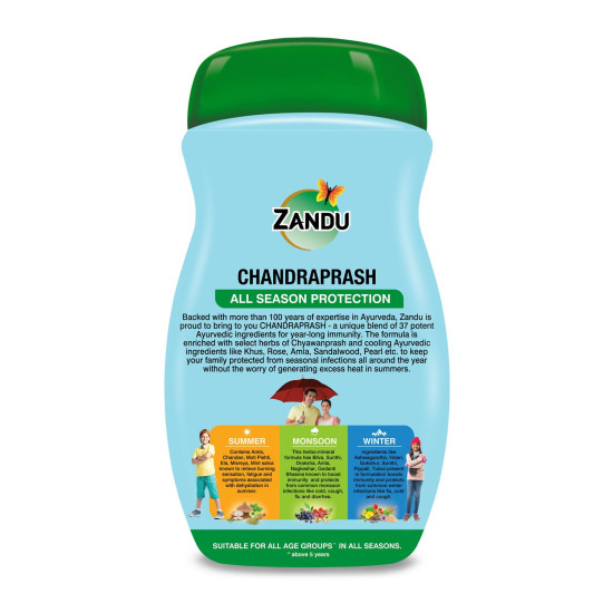 Zandu Chandraprash-450g|All Season Protection - Scientifically Proven to Boost 2X Immunity*|Blend of Chyawanprash Herbs & Heat Balancing Herbs- 37 Ayurvedic Ingredients|With Jaggery, No Refined Sugar