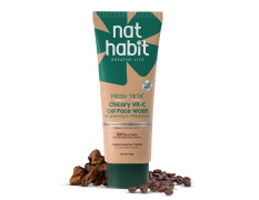 Nat Habit Roasted Chicory Gel Face Wash for Men with Activated Charcoal For Skin Detox, Acne & Pimples - Paraben and Sulphate Free Face Cleanser (100 g)