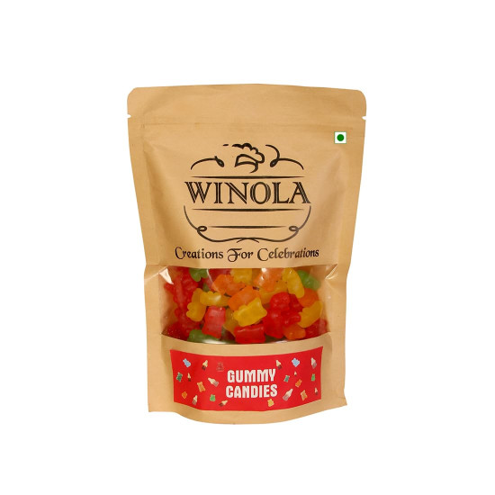 Winola Gummy Mixed Fruit Candies - 100% Veg, Gelatin Free Bear Gummies (150 Gm)