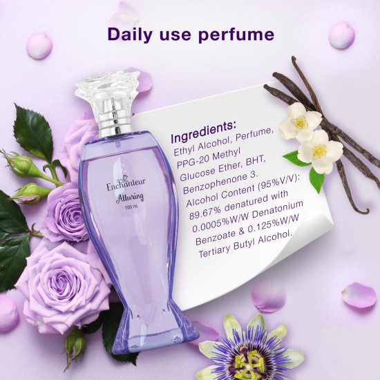 Enchanteur Alluring Rose Perfume Liquid For Women, 100Ml