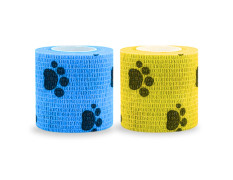 Foodie Puppies 2-Inch Self-Adhesive Kinesiology Pet Bandages - (2 Rolls, Small, 1.8M Each) | Waterproof, Elastic, Breathable Wrap for Dogs, Cats, and Humans | Wound Care, First Aid, Injury Recovery