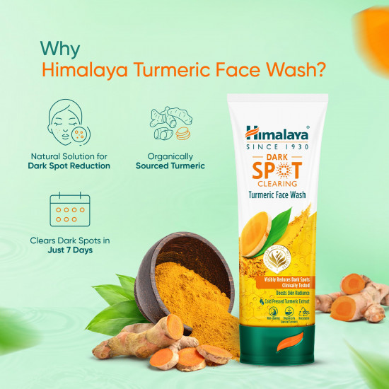 Himalaya Dark Spot Clearing Turmeric Face Wash | Reduce dark spots in 7 days | Organically sourced & Cold-pressed turmeric | 50ml