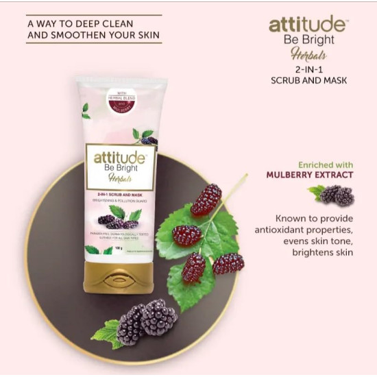 Amway Attitude Be Bright Herbals 2-in-1 Scrub and Mask 100gm