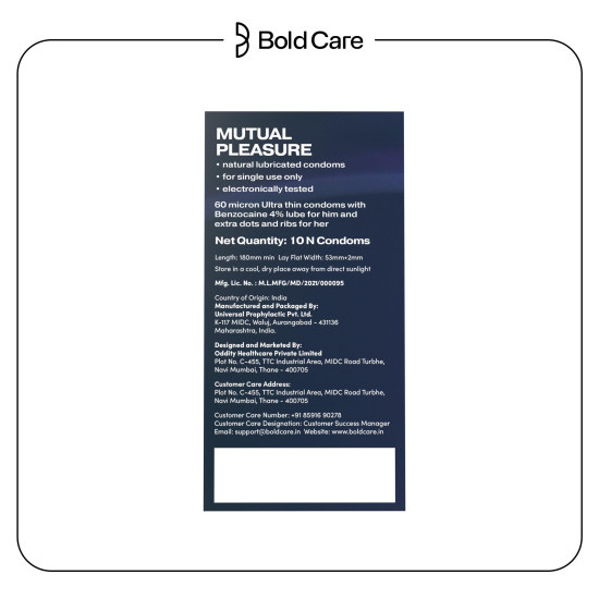 Bold Care Mutual Pleasure Dotted (576 Dots), Ribbed & D-LAY Condoms (Pack of 10) | Ultra thin with benzocaine & menthol lubrication | 60 Microns | Comes with Disposable pouch | Gold Standard Latex Bold Care Mutual Pleasure Dotted (576 Dots), Ribbed & D-LAY Condoms (Pack of 10) | Ultra thin with benzocaine & menthol lubrication | 60 Microns | Comes with Disposable pouch | Gold Standard Latex