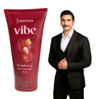 Bold Care Vibe Strawberry - Personal Lubricant for Men and Women - Premium Strawberry Flavour - Water Based Lube - Skin Friendly, Silicone and Paraben Free - No Side Effects - 50 ml