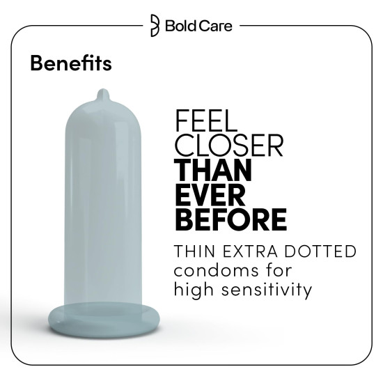 Bold Care 404 Extra Dotted Condom For Men (Pack of 1 (10 Units))