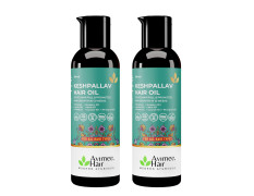 Avimee Herbal Keshpallav Hair Oil for Hair Growth | For Both Men & Women | Helps to reduce Hair Fall | With Rosemary, Castor, Amla, Coconut and Bhringraj Oil | Mineral Oil Free (Pack of 2)