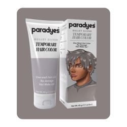 Paradyes Bullet Silver Temporary Hair Color, 45 gms | Lasts one wash | Delightful Fragrance | Suitable for Application on Black Hair | No Bleach Hair Makeup