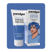 Paradyes Denim Blue Temporary Hair Color, 45 gms | Lasts one wash | Delightful Fragrance | Suitable for Application on Black Hair | No Bleach Hair Makeup
