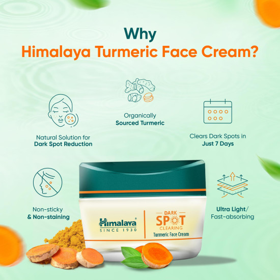 Himalaya Wellness Company Dark Spot Clearing Turmeric Face Cream | Organically Sourced Turmeric | Reduce Dark Spots In 7 Days | 2% Glycolic Acid & 2% Niacinamide | 50G