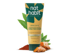 Nat Habit Ubtan Face Wash, Fresh Daily Tikta For Men & Women, Skin Brightening With Activated Wild Turmeric, Suitable For All Skin Types, Chemical & Sulphate Free, 100g