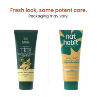 Nat Habit Ubtan Face Wash, Fresh Daily Tikta For Men & Women, Skin Brightening With Activated Wild Turmeric, Suitable For All Skin Types, Chemical & Sulphate Free, 100g